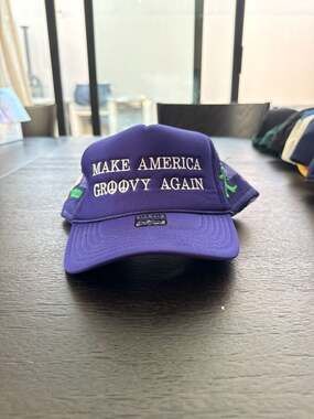 Make America Groovy Again Grateful Dead Purple Trucker Hat Custom OTTO
